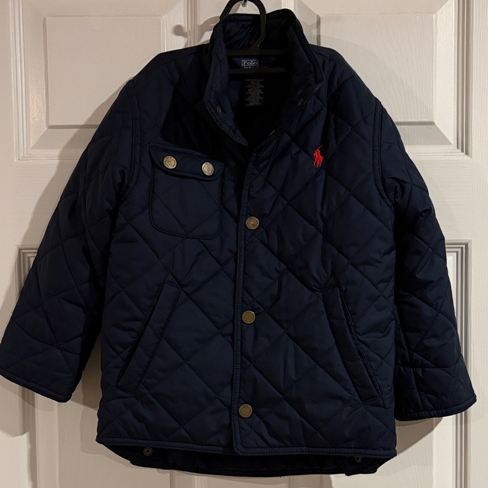 Polo by Ralph Lauren Boys Navy Quilted‎ Jacket size 4/4T